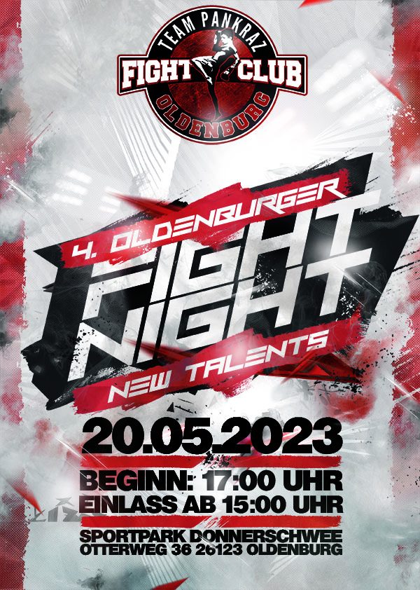 Plakat 4. Oldenburger Fight Night New Talents 2023